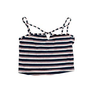 Hollister red, white, and blue striped crop tank top